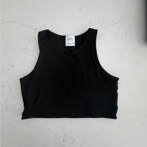 Zara Sleek Black Crop Top